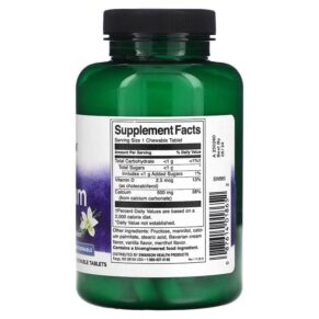 Thực phẩm bổ sung Swanson Calcium Vanilla Cream 500 mg 100 Chewable Tablets 087614018652