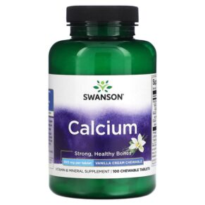Thực phẩm chức năng Swanson Calcium Vanilla Cream 500 mg 100 Chewable Tablets 087614018652