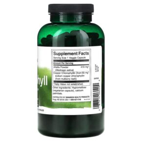 Thực phẩm bổ sung Swanson Chlorophyll 300 Veggie Capsules 087614060200