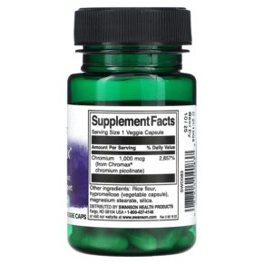 Thực phẩm bổ sung Swanson Chromax 1000 Chromium Picolinate 1.000 mcg 60 Veggie Caps 087614040837