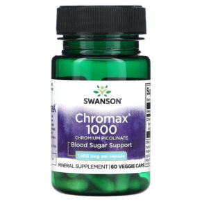 Thực phẩm chức năng Swanson Chromax 1000 Chromium Picolinate 1.000 mcg 60 Veggie Caps 087614040837