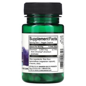 Thực phẩm bổ sung Swanson Chromax 2000 2.000 mcg 60 Veggie Caps 087614028347