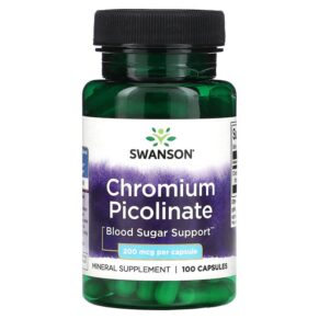 Thực phẩm chức năng Swanson Chromium Picolinate 200 mcg 100 Capsules 087614019222