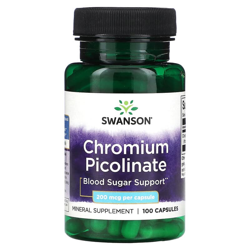 Swanson Chromium Picolinate 200 mcg 100 Capsules 8 Thực phẩm chức năng Swanson Chromium Picolinate 200 mcg 100 Capsules 087614019222