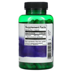 Thực phẩm bổ sung Swanson Chromium Picolinate 200 mcg 200 Capsules 087614019239