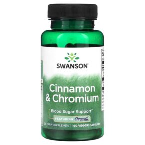Thực phẩm chức năng Swanson Cinnamon & Chromium 60 Veggie Capsules 087614116839