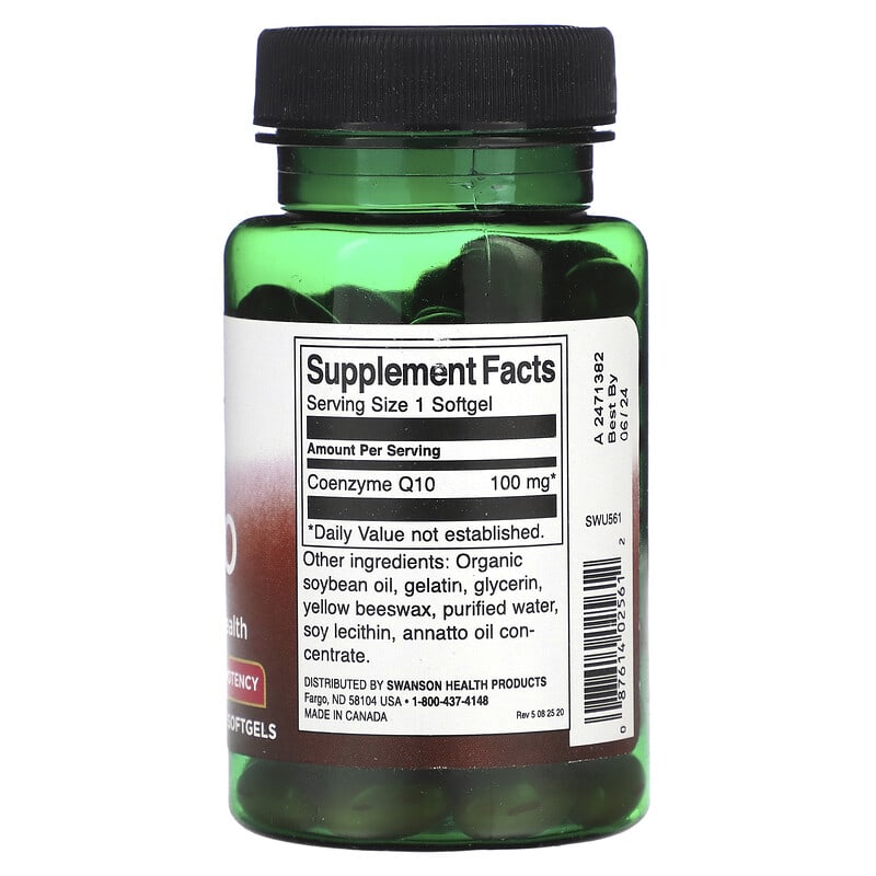 Swanson CoQ10 100 mg 100 Softgels 2 Thực phẩm bổ sung Swanson CoQ10 100 mg 100 Softgels 087614025612