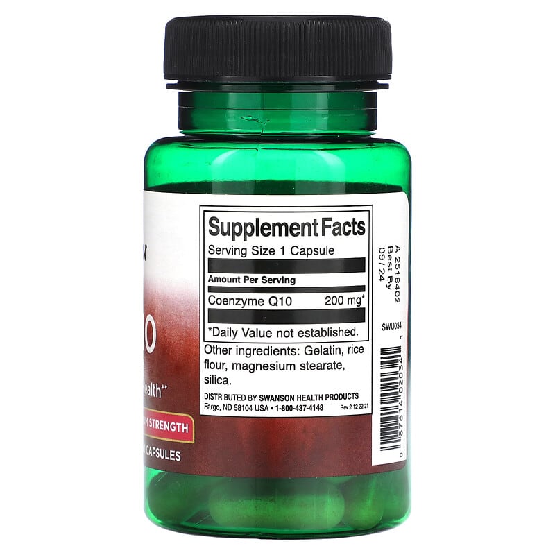 Swanson CoQ10 Maximum Strength 200 mg 30 Capsules 2 Thực phẩm bổ sung Swanson CoQ10 Maximum Strength 200 mg 30 Capsules 087614020341