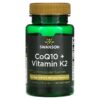 Thực phẩm chức năng Swanson CoQ10 + Vitamin K2 60 Softgels 087614210698