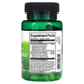 Thực phẩm bổ sung Swanson Cranberry Plus Probiotics 5 Billion CFU 60 Veggie Embo Caps 087614190310
