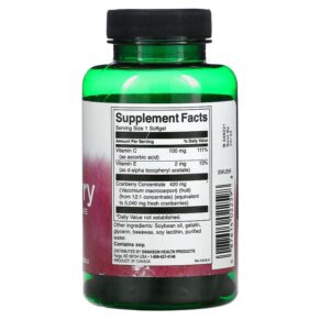 Thực phẩm bổ sung Swanson Cranberry Whole Fruit Concentrate Super Strength 60 Softgels 087614022598
