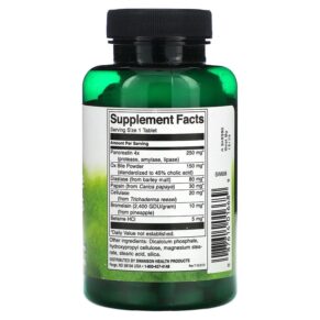 Thực phẩm bổ sung Swanson Digestive Enzymes 180 Tablets 087614016689