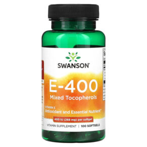 Thực phẩm chức năng Swanson E-400 Mixed Tocopherols 400 IU (268 mg) 100 Softgels 087614011516