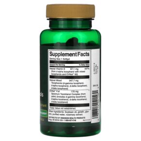 Thực phẩm bổ sung Swanson E with Tocotrienols 100 IU 60 Softgels 087614021560