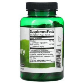 Thực phẩm bổ sung Swanson Elderberry Immune Health 120 Veggies Capsules 087614116730