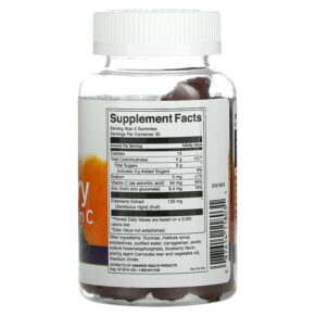 Thực phẩm bổ sung Swanson Elderberry With Zinc & Vitamin C Berry 60 Gummies 087614118031