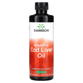 Thực phẩm chức năng Swanson Emulsified Cod Liver Oil Mint 16 fl oz (473 ml) 087614019536