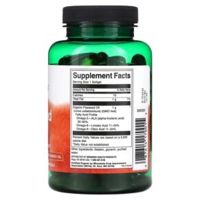 Thực phẩm bổ sung Swanson Flaxseed Oil 1 g 100 Softgels 087614170015
