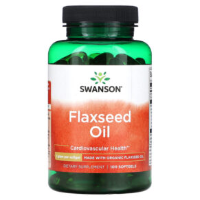 Thực phẩm chức năng Swanson Flaxseed Oil 1 g 100 Softgels 087614170015