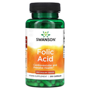Thực phẩm chức năng Swanson Folic Acid 800 mcg 250 Capsules 087614010359