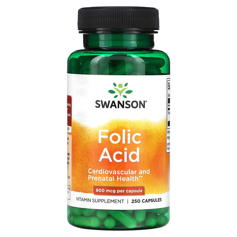 Swanson Folic Acid 800 mcg 250 Capsules 8 Thực phẩm chức năng Swanson Folic Acid 800 mcg 250 Capsules 087614010359