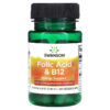 Thực phẩm chức năng Swanson Folic Acid & B12 30 Veggie Caps 087614026701