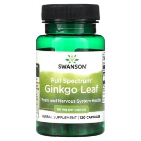 Thực phẩm chức năng Swanson Full Spectrum Ginkgo Leaf 60 mg 120 Capsules 087614111445