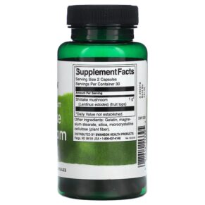 Thực phẩm bổ sung Swanson Full Spectrum Shiitake Mushroom 500 mg 60 Capsules 087614113395