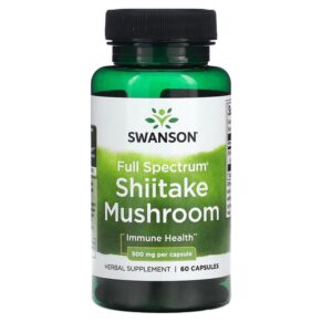 Thực phẩm chức năng Swanson Full Spectrum Shiitake Mushroom 500 mg 60 Capsules 087614113395