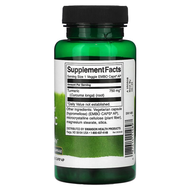 Swanson Full Spectrum Turmeric 750 mg 60 Veggie Embo Caps AP 2 Thực phẩm bổ sung Swanson Full Spectrum Turmeric 750 mg 60 Veggie Embo Caps AP 087614114897