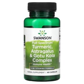 Thực phẩm chức năng Swanson Full Spectrum Turmeric Astragalus & Gotu Kola Complex 60 Capsules 087614115702