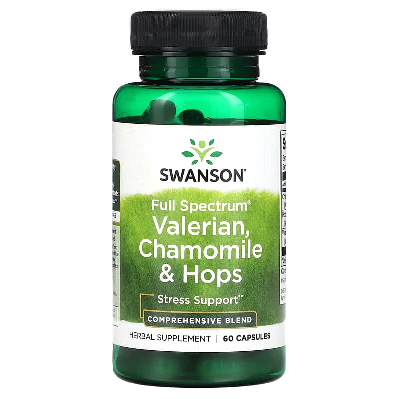 Swanson Full Spectrum Valerian Chamomile & Hops 60 Capsules 8 Thực phẩm chức năng Swanson Full Spectrum Valerian Chamomile & Hops 60 Capsules 087614116655
