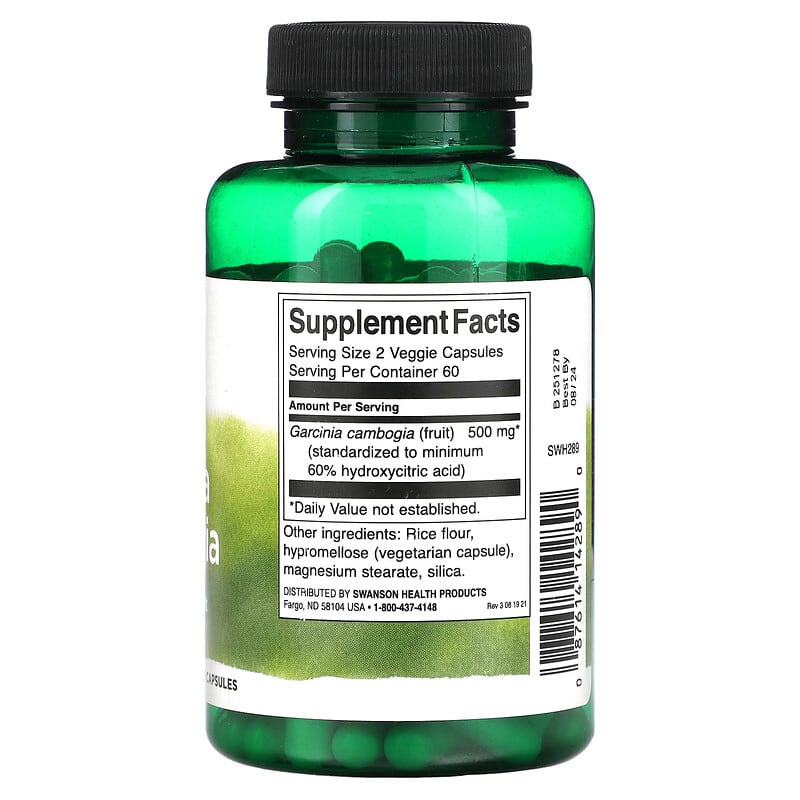 Swanson Garcinia Cambogia 250 mg 120 Veggie Capsules 2 Thực phẩm bổ sung Swanson Garcinia Cambogia 250 mg 120 Veggie Capsules 087614142890