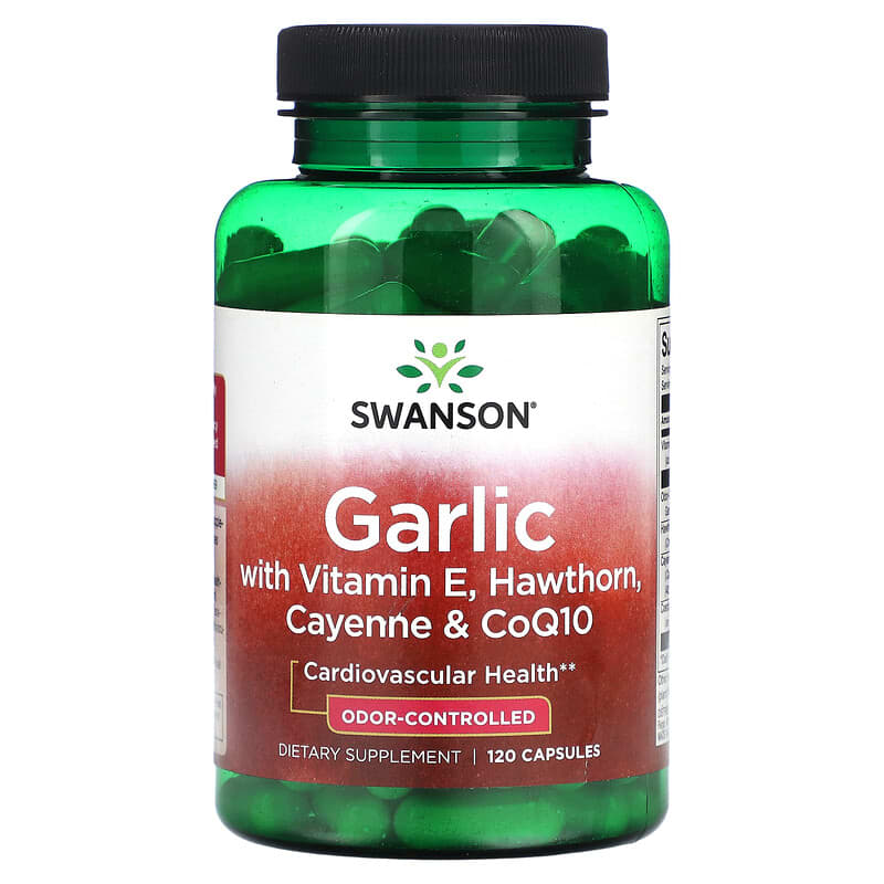 Swanson Garlic with Vitamin E Hawthorn Cayenne & CoQ10 120 Capsules 8 Thực phẩm chức năng Swanson Garlic with Vitamin E Hawthorn Cayenne & CoQ10 120 Capsules 087614090238