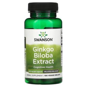 Thực phẩm chức năng Swanson Ginkgo Biloba Extract 120 mg 100 Veggie DRcaps 087614020334