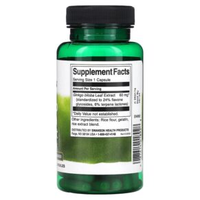 Thực phẩm bổ sung Swanson Ginkgo Biloba Extract 60 mg 120 Capsules 087614018928