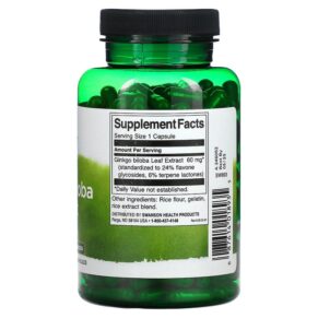 Thực phẩm bổ sung Swanson Ginkgo Biloba Extract 60 mg 240 Capsules 087614018935