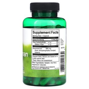 Thực phẩm bổ sung Swanson Glucomannan 665 mg 90 Capsules 087614117430