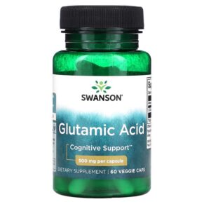 Thực phẩm chức năng Swanson Glutamic Acid 500 mg 60 Veggie Caps 087614116082