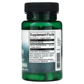 Thực phẩm bổ sung Swanson Glycine 500 mg 60 Veggie Caps 087614025094