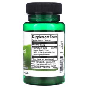 Thực phẩm bổ sung Swanson Grape Seed Extract 200 mg 60 Capsules 087614140810