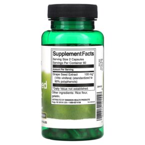 Thực phẩm bổ sung Swanson Grape Seed Extract 50 mg 120 Capsules 087614141558