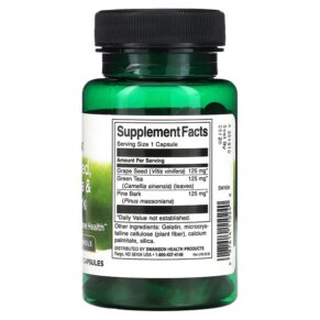 Thực phẩm bổ sung Swanson Grape Seed Green Tea & Pine Bark Complex 60 Capsules 087614110240