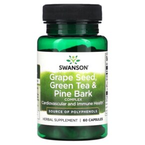 Thực phẩm chức năng Swanson Grape Seed Green Tea & Pine Bark Complex 60 Capsules 087614110240
