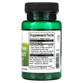 Thực phẩm bổ sung Swanson Green Coffee Bean Extract 60 Veggie Caps 087614040608