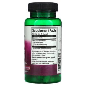 Thực phẩm bổ sung Swanson Green Lipped Mussel 500 mg 60 Capsules 087614114347