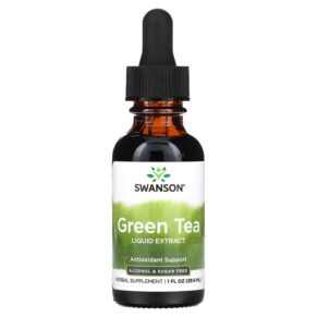 Thực phẩm chức năng Swanson Green Tea Liquid Extract Alcohol & Sugar Free 1 fl oz (29.6 ml) 087614111780