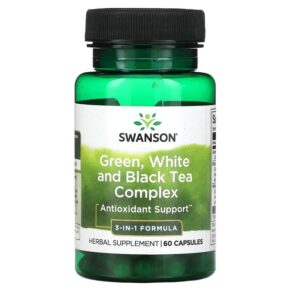 Thực phẩm chức năng Swanson Green White and Black Tea Complex 60 Capsules 087614113517