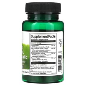 Thực phẩm bổ sung Swanson Hawthorn Resveratrol Cayenne & Garlic 30 Veggie Caps 087614116754