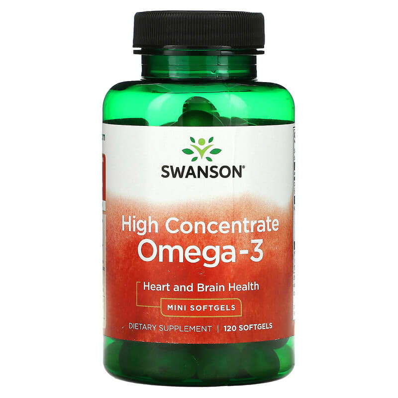 Swanson High Concentrate Omega-3 120 Mini Softgels 8 Thực phẩm chức năng Swanson High Concentrate Omega-3 120 Mini Softgels 087614170954
